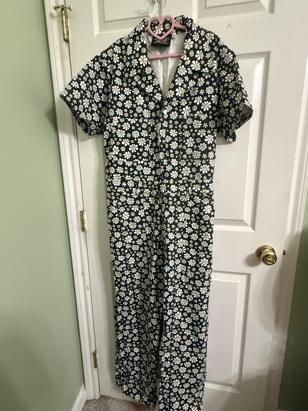 Big Bud Press black Jumpsuit with White Daisy Print
